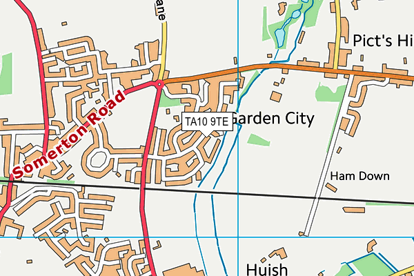 TA10 9TE map - OS VectorMap District (Ordnance Survey)