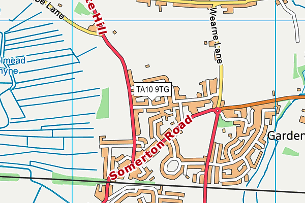 TA10 9TG map - OS VectorMap District (Ordnance Survey)