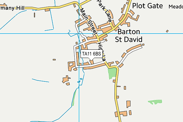Barton St David Village Hall And Playing Field map (TA11 6BS) - OS VectorMap District (Ordnance Survey)