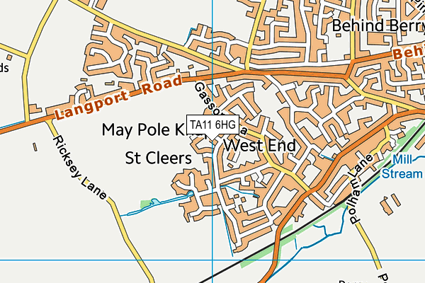 Somerton Recreation Ground map (TA11 6HG) - OS VectorMap District (Ordnance Survey)