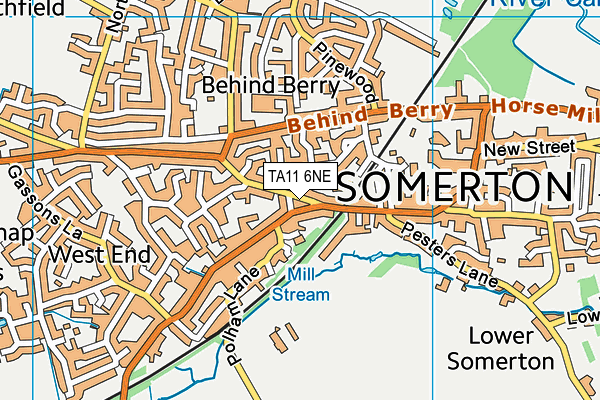 TA11 6NE map - OS VectorMap District (Ordnance Survey)