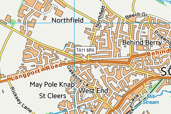 TA11 6RX map - OS VectorMap District (Ordnance Survey)