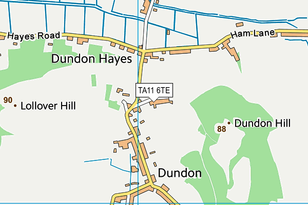 Compton Dundon School map (TA11 6TE) - OS VectorMap District (Ordnance Survey)
