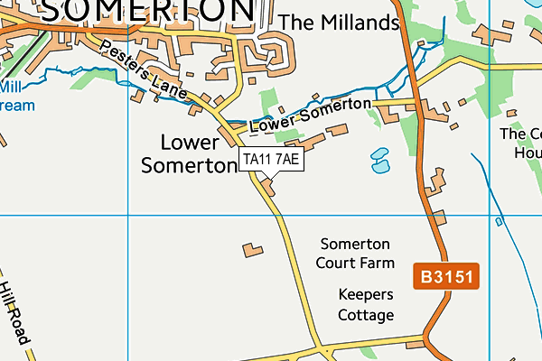 TA11 7AE map - OS VectorMap District (Ordnance Survey)