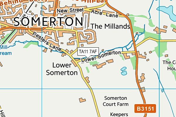 TA11 7AF map - OS VectorMap District (Ordnance Survey)