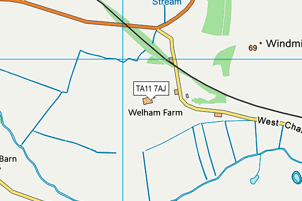 TA11 7AJ map - OS VectorMap District (Ordnance Survey)