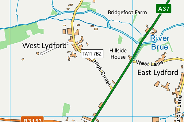 Lydford Sports Club map (TA11 7BZ) - OS VectorMap District (Ordnance Survey)