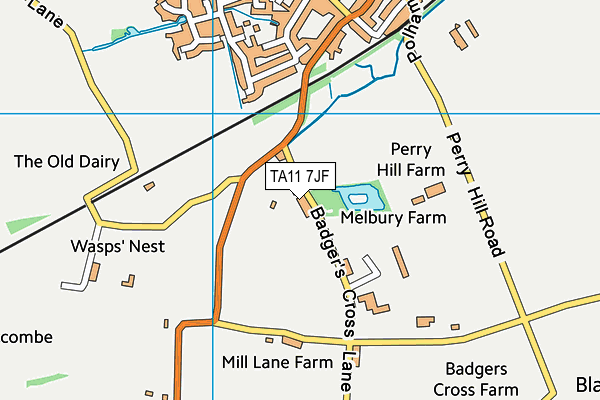 TA11 7JF map - OS VectorMap District (Ordnance Survey)