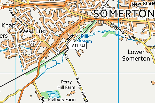 TA11 7JJ map - OS VectorMap District (Ordnance Survey)