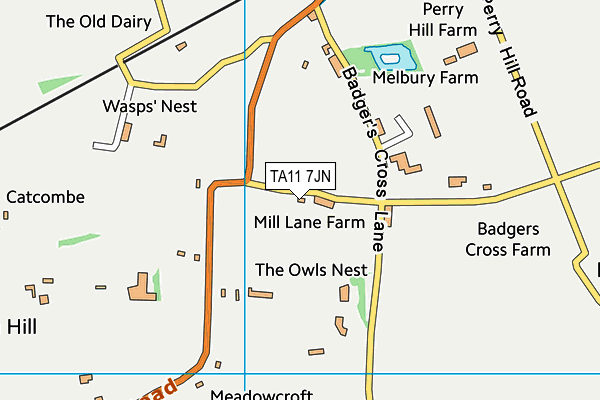 TA11 7JN map - OS VectorMap District (Ordnance Survey)