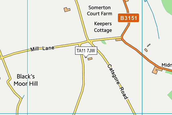 TA11 7JW map - OS VectorMap District (Ordnance Survey)