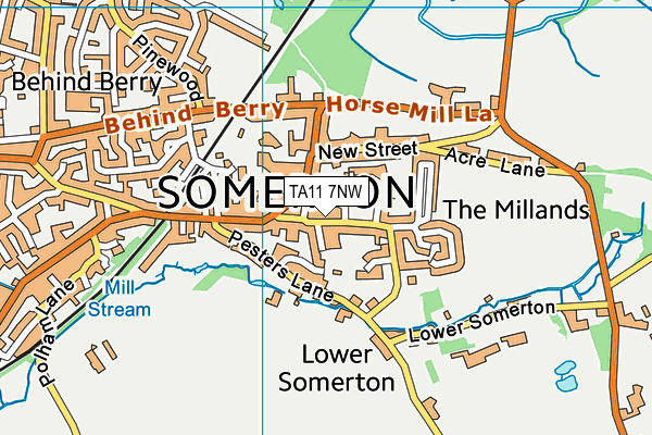 TA11 7NW map - OS VectorMap District (Ordnance Survey)