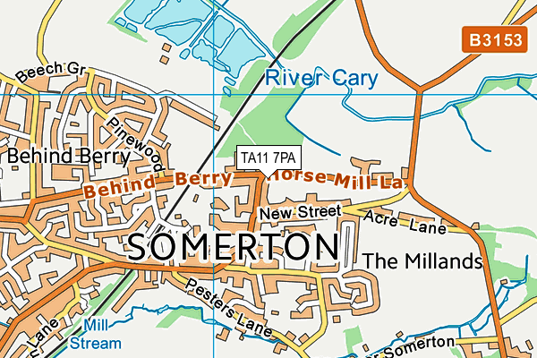 TA11 7PA map - OS VectorMap District (Ordnance Survey)