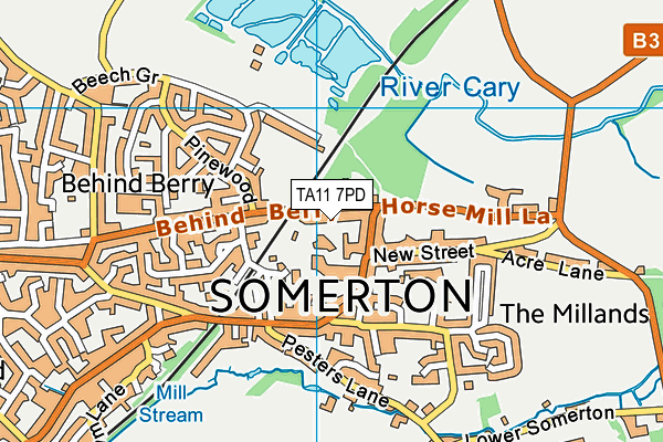 TA11 7PD map - OS VectorMap District (Ordnance Survey)