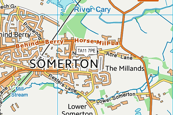 TA11 7PE map - OS VectorMap District (Ordnance Survey)