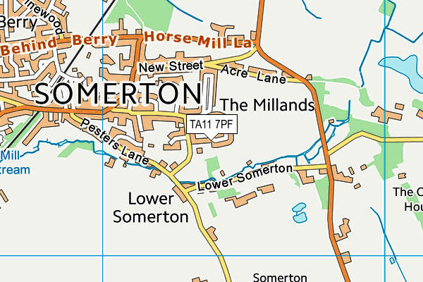 TA11 7PF map - OS VectorMap District (Ordnance Survey)