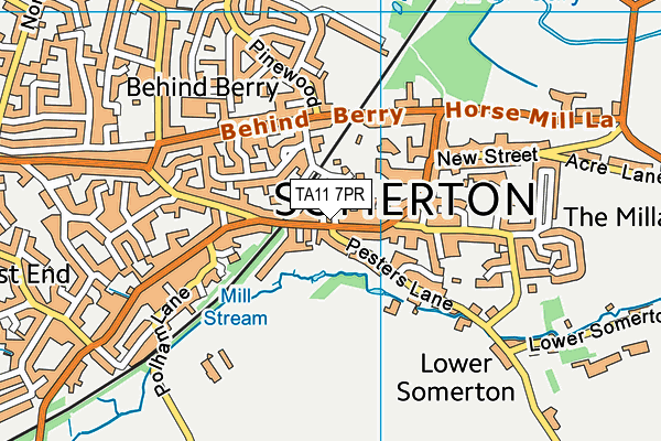 TA11 7PR map - OS VectorMap District (Ordnance Survey)