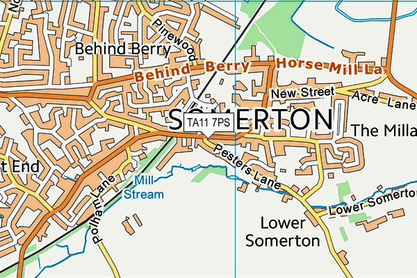 TA11 7PS map - OS VectorMap District (Ordnance Survey)