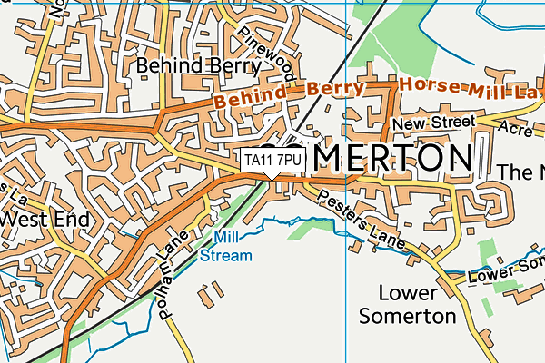 TA11 7PU map - OS VectorMap District (Ordnance Survey)