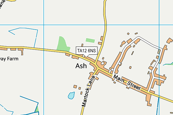 Ash Church of England Primary School map (TA12 6NS) - OS VectorMap District (Ordnance Survey)
