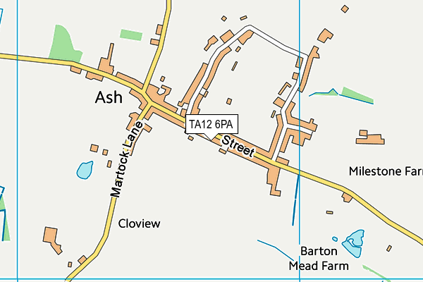 Ash Recreation Ground (Closed) map (TA12 6PA) - OS VectorMap District (Ordnance Survey)