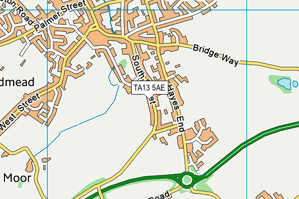 TA13 5AE map - OS VectorMap District (Ordnance Survey)