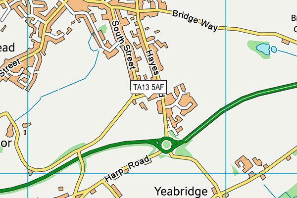 TA13 5AF map - OS VectorMap District (Ordnance Survey)