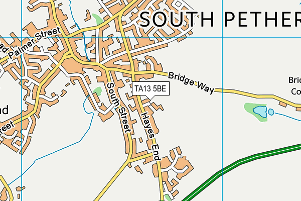 TA13 5BE map - OS VectorMap District (Ordnance Survey)