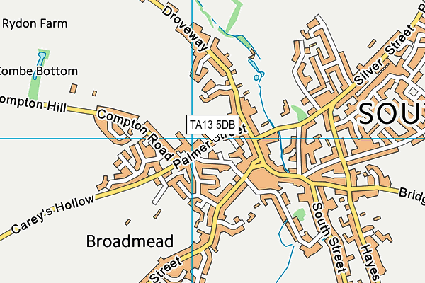 TA13 5DB map - OS VectorMap District (Ordnance Survey)