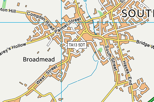 TA13 5DT map - OS VectorMap District (Ordnance Survey)