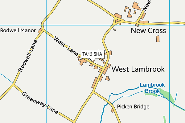 TA13 5HA map - OS VectorMap District (Ordnance Survey)