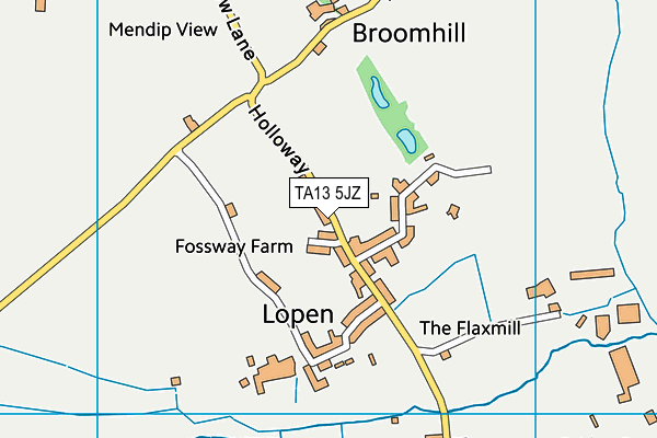 TA13 5JZ map - OS VectorMap District (Ordnance Survey)