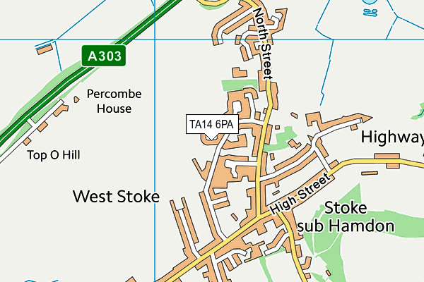 TA14 6PA map - OS VectorMap District (Ordnance Survey)