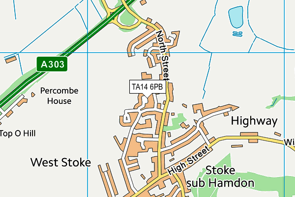 TA14 6PB map - OS VectorMap District (Ordnance Survey)