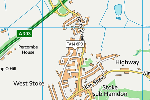 TA14 6PD map - OS VectorMap District (Ordnance Survey)