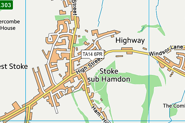 TA14 6PR map - OS VectorMap District (Ordnance Survey)