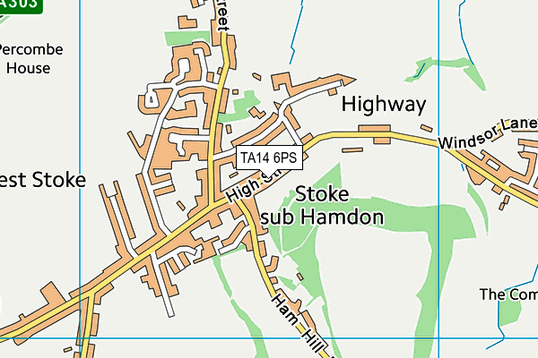 TA14 6PS map - OS VectorMap District (Ordnance Survey)