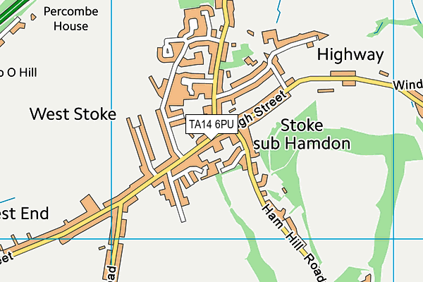 TA14 6PU map - OS VectorMap District (Ordnance Survey)