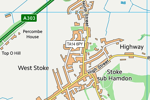 TA14 6PY map - OS VectorMap District (Ordnance Survey)