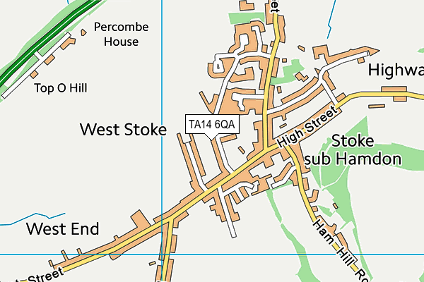 TA14 6QA map - OS VectorMap District (Ordnance Survey)