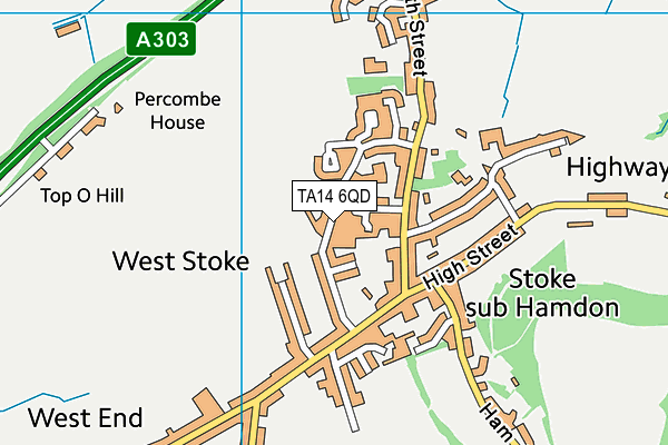 TA14 6QD map - OS VectorMap District (Ordnance Survey)