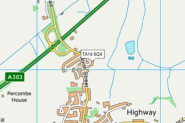 TA14 6QX map - OS VectorMap District (Ordnance Survey)