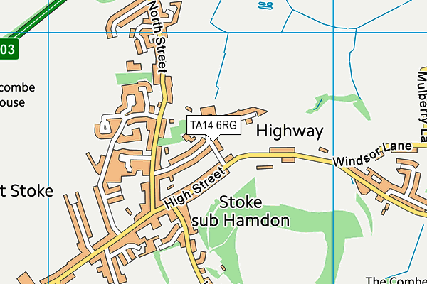 TA14 6RG map - OS VectorMap District (Ordnance Survey)