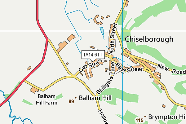 TA14 6TT map - OS VectorMap District (Ordnance Survey)