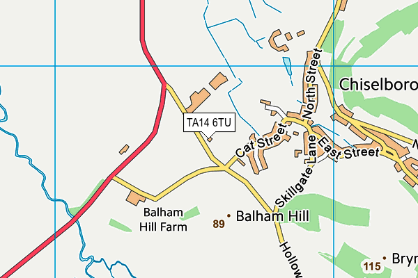 TA14 6TU map - OS VectorMap District (Ordnance Survey)