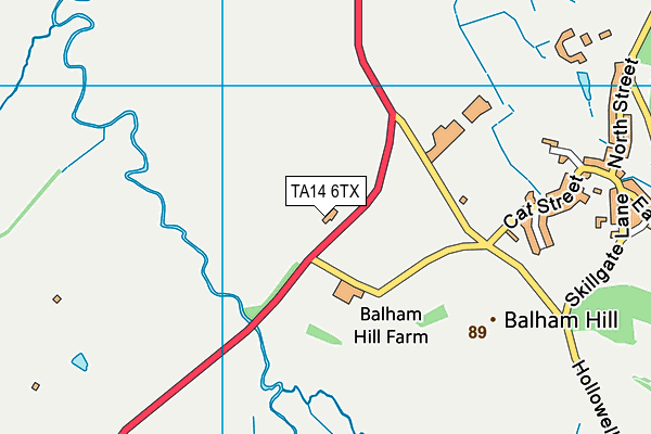 TA14 6TX map - OS VectorMap District (Ordnance Survey)
