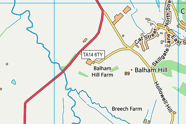 TA14 6TY map - OS VectorMap District (Ordnance Survey)