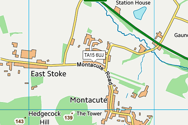 Montacute Recreation Ground map (TA15 6UJ) - OS VectorMap District (Ordnance Survey)