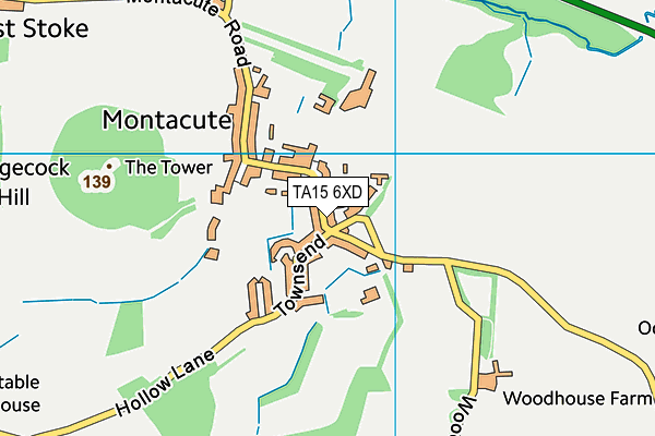 TA15 6XD map - OS VectorMap District (Ordnance Survey)