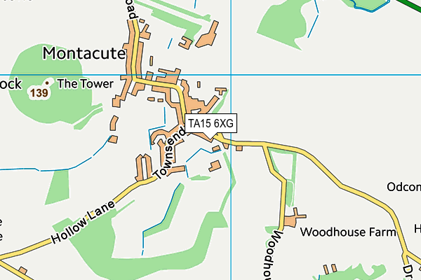All Saints Church School map (TA15 6XG) - OS VectorMap District (Ordnance Survey)